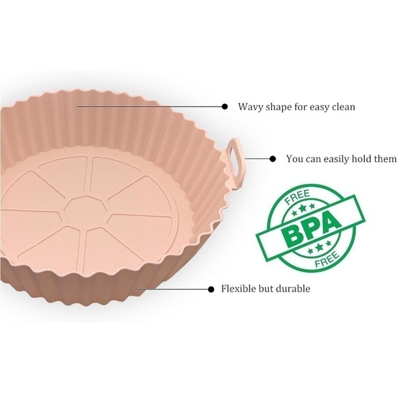 Brand New 2-Pack Air Fryer Non-Stick Silicone Liners Easy Clean Reusable - Picture 9 of 12